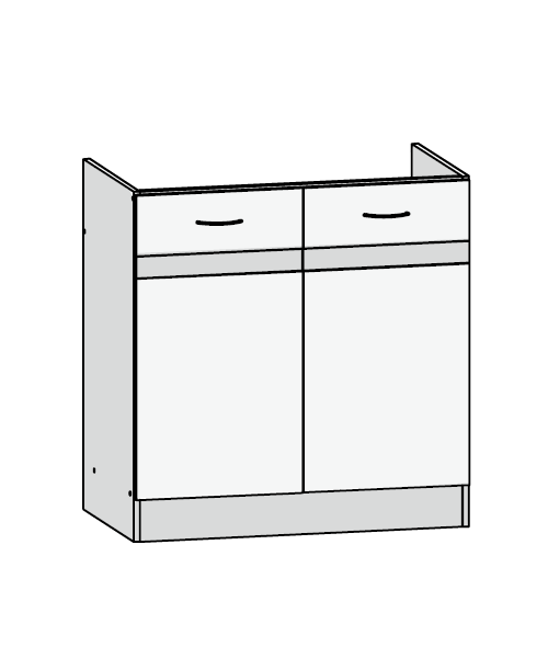 Junona Line Küche HELLGRAU GLANZ DK2D/80/82 Junona Line Frontfarbe HELLGRAU GLANZ DK2D/80/82