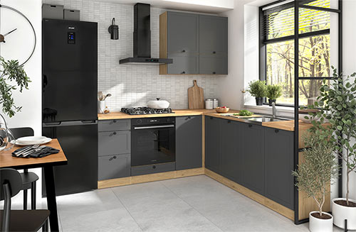 Küchenkollektion Junona Line Frontfarbe LANDHAUS GRAFIT MATT Gallerie