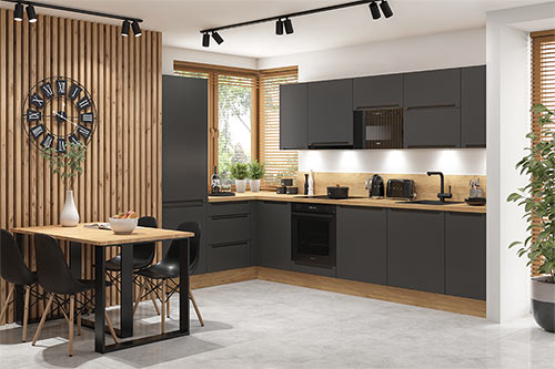 Modern Family Line Küchen Frontfarbe IRIS ANTHRAZIT MATT Gallerie Küchenkollektion Modern Family Line Frontfarbe IRIS ANTHRAZIT MATT Gallerie