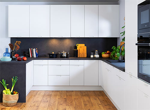 Modern Family Line Küchen Frontfarbe SILE WEISS SUPERMATT Gallerie Küchenkollektion Modern Family Line Frontfarbe SILE WEISS SUPERMATT Gallerie