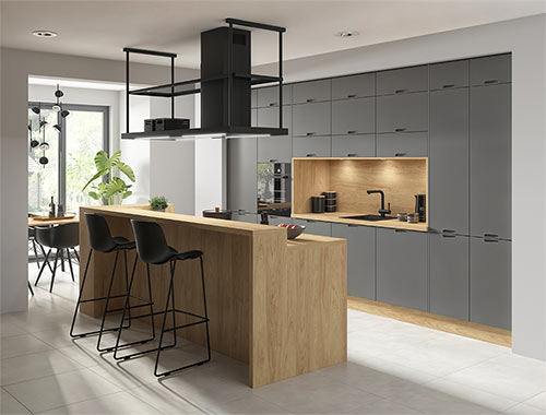 Modern Family Line Küchen Frontfarbe SILE ANTHRAZIT MATT Gallerie Küchenkollektion Modern Family Line Frontfarbe SILE ANTHRAZIT MATT Gallerie